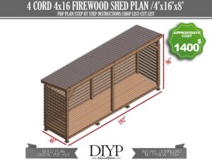diy shed plans, shed plans, storage shed, how to build a shed, lean to shed plans, firewood shed plans, firewood storage, simple shed plans, diy plans, woodworking plans, 4 cord shed plans