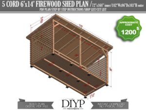 5 cord shed,diy shed plans, shed plans, storage shed, how to build a shed, lean to shed plans, firewood shed plans, firewood storage, simple shed plans, diy plans, woodworking plans,