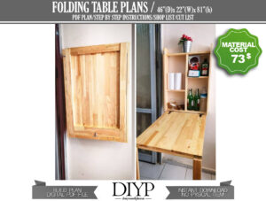 Storage unit with foldable table, Wall mounted table, Fold down desk, Drop leaf table, space saving furniture, Fold down shelf, Floating table, Garden wall bar, Dining table, build plan pdf, woodworking plans